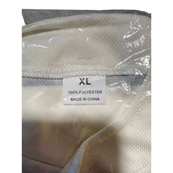 Vintage-Style White & Red Sports Jersey XL 100% Polyester Made In China - Picture 6 of 6